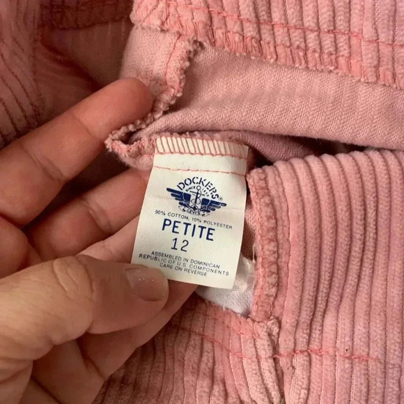 Pink corduroy Dockers high waist pants - Picture 6 of 9